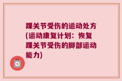 踝关节受伤的运动处方(运动康复计划：恢复踝关节受伤的脚部运动能力)