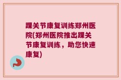 踝关节康复训练郑州医院(郑州医院推出踝关节康复训练，助您快速康复)