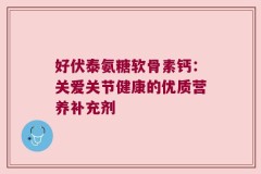 好伏泰氨糖软骨素钙：关爱关节健康的优质营养补充剂