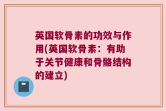 英国软骨素的功效与作用(英国软骨素：有助于关节健康和骨骼结构的建立)