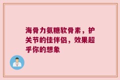 海骨力氨糖软骨素，护关节的佳伴侣，效果超乎你的想象