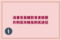 汤普生氨糖软骨素胶原片购买攻略及购买途径
