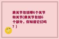 肩关节包括哪6个关节和关节(肩关节包括6个部分，你知道它们吗？)