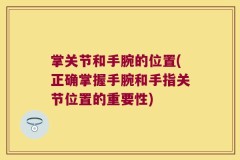 掌关节和手腕的位置(正确掌握手腕和手指关节位置的重要性)