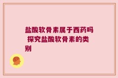 盐酸软骨素属于西药吗 探究盐酸软骨素的类别