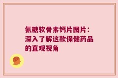 氨糖软骨素钙片图片：深入了解这款保健药品的直观视角