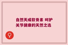自然天成软骨素 呵护关节健康的天然之选