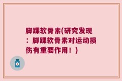 脚踝软骨素(研究发现：脚踝软骨素对运动损伤有重要作用！)