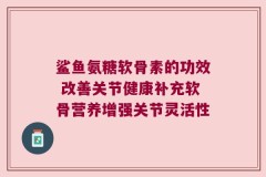 鲨鱼氨糖软骨素的功效 改善关节健康补充软骨营养增强关节灵活性