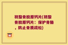 初黎骨胶原钙片(初黎骨胶原钙片：保护骨骼，防止骨质疏松)