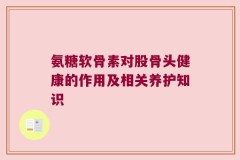 氨糖软骨素对股骨头健康的作用及相关养护知识