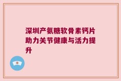 深圳产氨糖软骨素钙片助力关节健康与活力提升