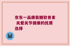 京东一品康氨糖软骨素 关爱关节健康的优质选择