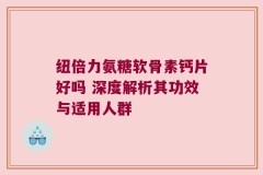 纽倍力氨糖软骨素钙片好吗 深度解析其功效与适用人群