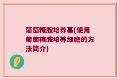 葡萄糖胺培养基(使用葡萄糖胺培养细胞的方法简介)