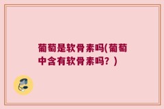 葡萄是软骨素吗(葡萄中含有软骨素吗？)