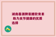 湖南善源牌氨糖软骨素 助力关节健康的优质选择