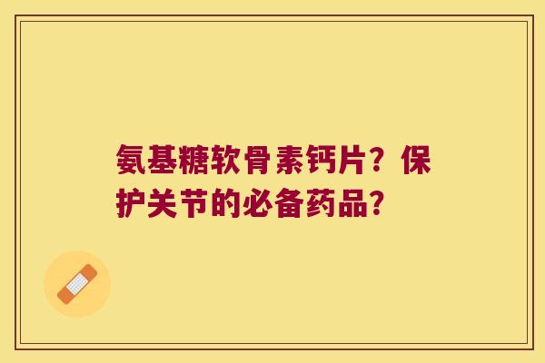 氨基糖软骨素钙片？保护关节的必备药品？