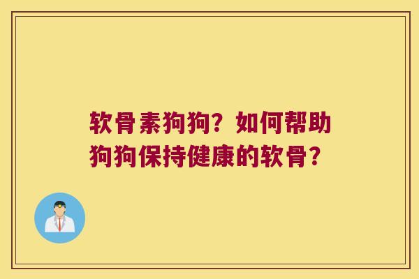 软骨素狗狗?如何帮助狗狗保持健康的软骨? 软骨素狗狗?如何帮助狗狗保持健康的软骨?