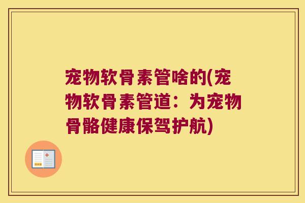 宠物软骨素管啥的(宠物软骨素管道:为宠物骨骼健康保驾护航) 宠物软骨素管啥的(宠物软骨素管道:为宠物骨骼健康保驾护航)