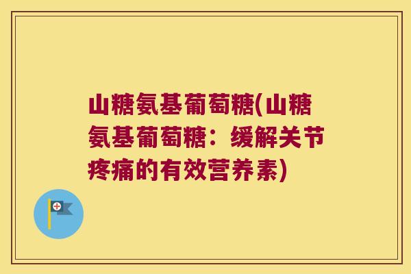 山糖氨基葡萄糖(山糖氨基葡萄糖:缓解关节的有效营养素) 山糖氨基葡萄糖(山糖氨基葡萄糖:缓解关节的有效营养素)