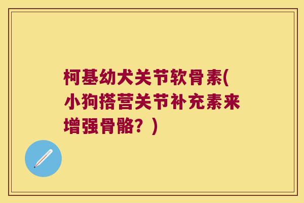 柯基幼犬关节软骨素(小狗搭营关节补充素来增强骨骼?) 柯基幼犬关节软骨素(小狗搭营关节补充素来增强骨骼?)