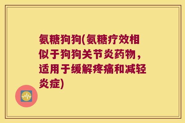 氨糖狗狗(氨糖疗效相似于狗狗，适用于缓解和减轻)