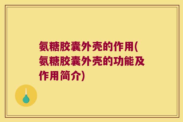 氨糖胶囊外壳的作用(氨糖胶囊外壳的功能及作用简介)