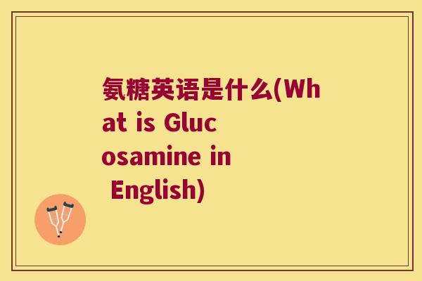 氨糖英语是什么(What is Glucosamine in English) 氨糖英语是什么(What is Glucosamine in English)