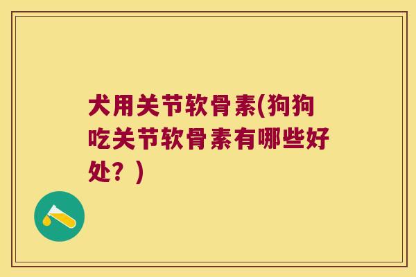 犬用关节软骨素(狗狗吃关节软骨素有哪些好处?) 犬用关节软骨素(狗狗吃关节软骨素有哪些好处?)
