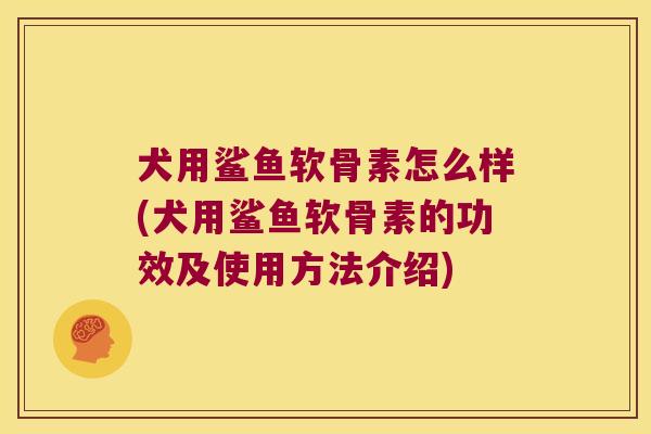 犬用鲨鱼软骨素怎么样(犬用鲨鱼软骨素的功效及使用方法介绍)
