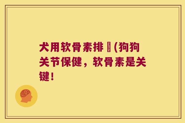 犬用软骨素排搒(狗狗关节保健，软骨素是关键！