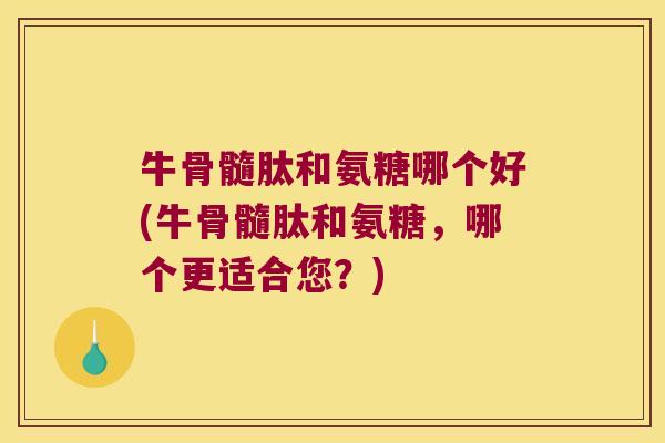 牛骨髓肽和氨糖哪个好(牛骨髓肽和氨糖，哪个更适合您？)