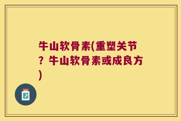 牛山软骨素(重塑关节？牛山软骨素或成良方)