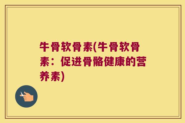 牛骨软骨素(牛骨软骨素:促进骨骼健康的营养素) 牛骨软骨素(牛骨软骨素:促进骨骼健康的营养素)