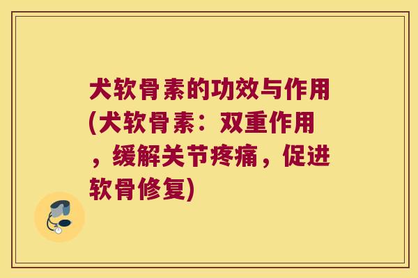 犬软骨素的功效与作用(犬软骨素：双重作用，缓解关节，促进软骨修复)
