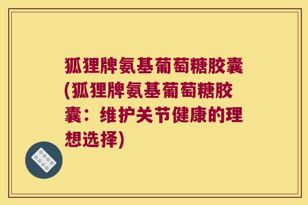 狐狸牌氨基葡萄糖胶囊(狐狸牌氨基葡萄糖胶囊:维护关节健康的理想选择) 狐狸牌氨基葡萄糖胶囊(狐狸牌氨基葡萄糖胶囊:维护关节健康的理想选择)