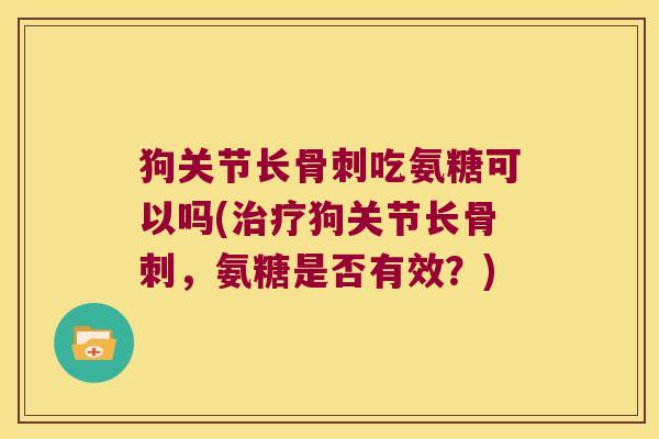 狗关节长吃氨糖可以吗(狗关节长，氨糖是否有效？)
