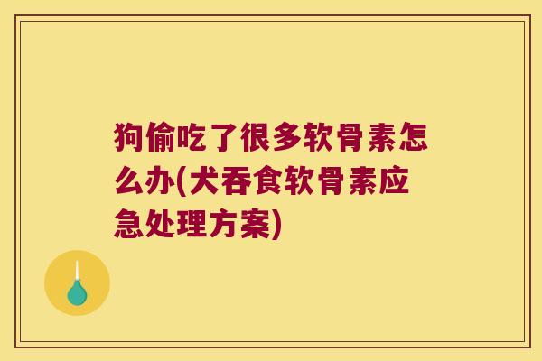 狗偷吃了很多软骨素怎么办(犬吞食软骨素应急处理方案)
