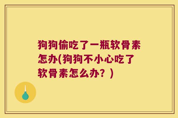 狗狗偷吃了一瓶软骨素怎办(狗狗不小心吃了软骨素怎么办？)
