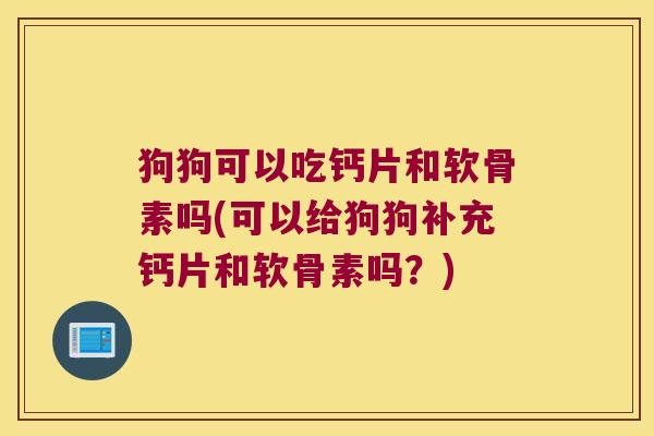 狗狗可以吃钙片和软骨素吗(可以给狗狗补充钙片和软骨素吗？)