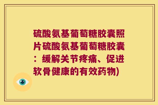 硫酸氨基葡萄糖胶囊照片硫酸氨基葡萄糖胶囊：缓解关节、促进软骨健康的有效)