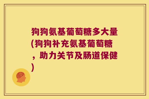 狗狗氨基葡萄糖多大量(狗狗补充氨基葡萄糖,助力关节及肠道保健) 狗狗氨基葡萄糖多大量(狗狗补充氨基葡萄糖,助力关节及肠道保健)