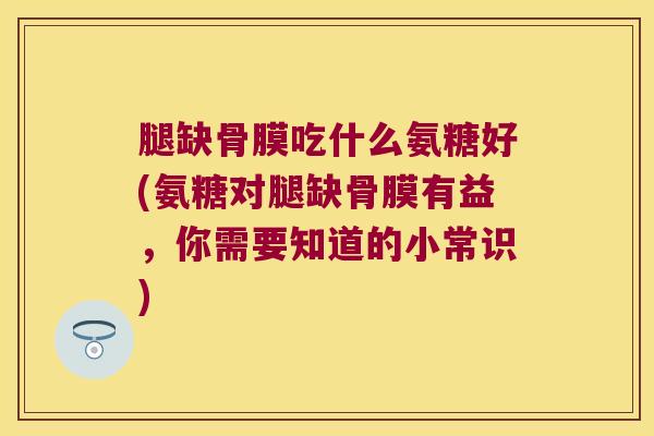 腿缺骨膜吃什么氨糖好(氨糖对腿缺骨膜有益,你需要知道的小常识) 腿缺骨膜吃什么氨糖好(氨糖对腿缺骨膜有益,你需要知道的小常识)
