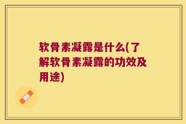 软骨素凝露是什么(了解软骨素凝露的功效及用途) 软骨素凝露是什么(了解软骨素凝露的功效及用途)