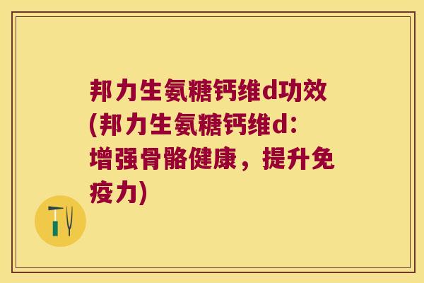 邦力生氨糖钙维d功效(邦力生氨糖钙维d：增强骨骼健康，提升)