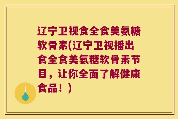 辽宁卫视食全食美氨糖软骨素(辽宁卫视播出食全食美氨糖软骨素节目，让你全面了解健康食品！)