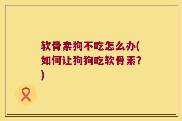 软骨素狗不吃怎么办(如何让狗狗吃软骨素？)