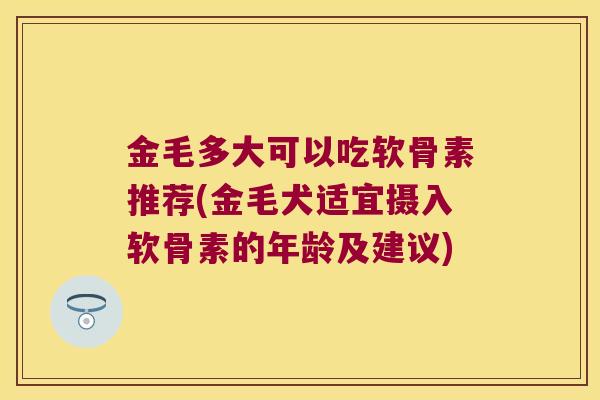 金毛多大可以吃软骨素推荐(金毛犬适宜摄入软骨素的年龄及建议)
