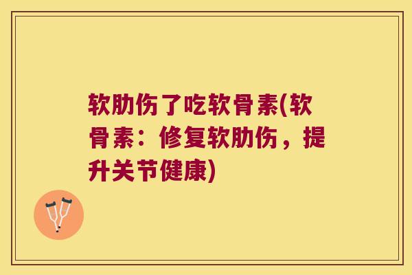 软肋伤了吃软骨素(软骨素:修复软肋伤,提升关节健康) 软肋伤了吃软骨素(软骨素:修复软肋伤,提升关节健康)